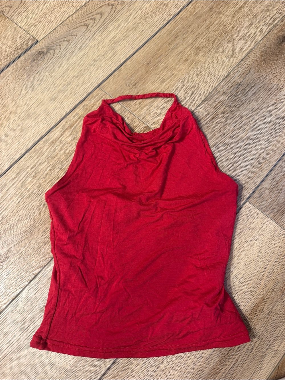 Princess Polly Red Halter Cowl Neck Tank